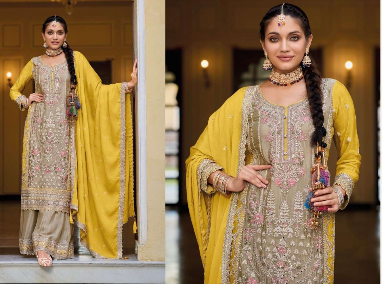 Surili 1630 To 1633 Chinon Embroidered Salwar Kameez Wholesale catalog