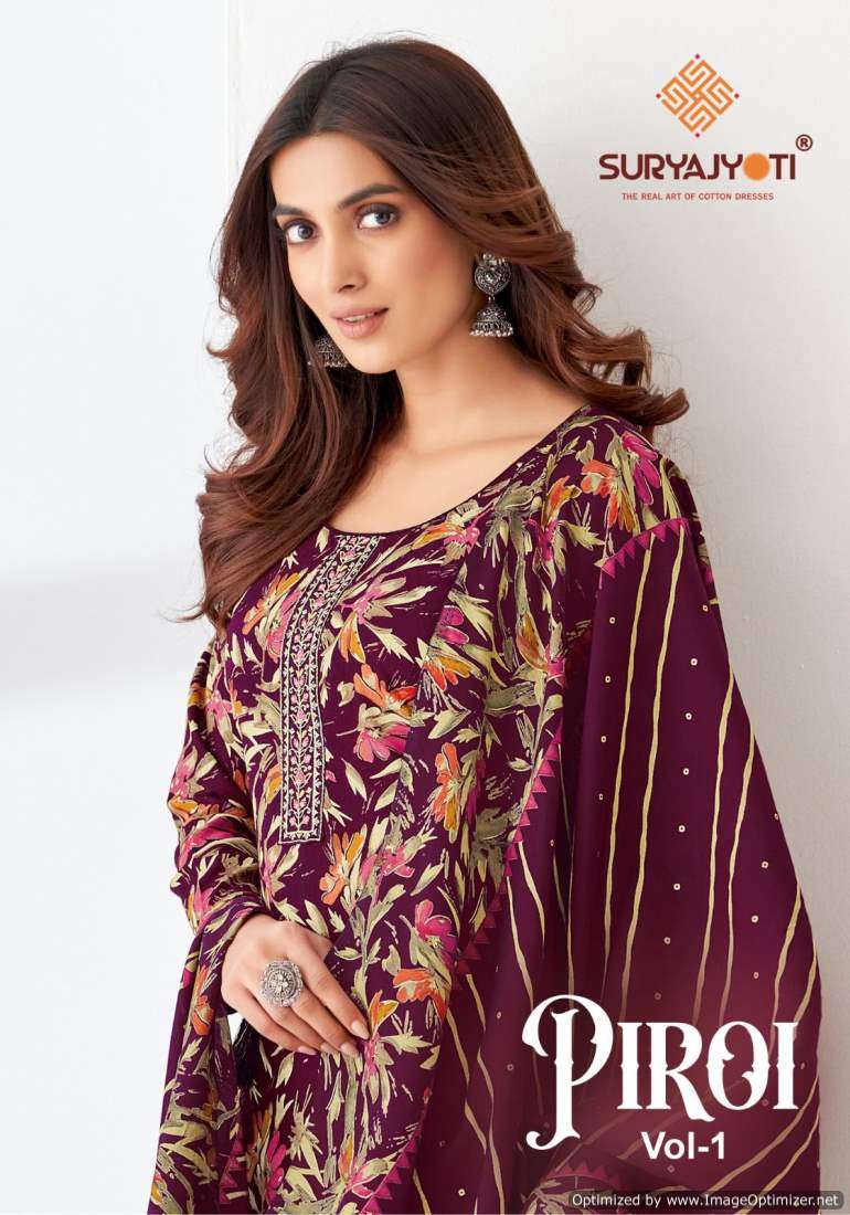 Suryajyoti Piroi Vol-1 – Dress Material - Wholeslae Catalog