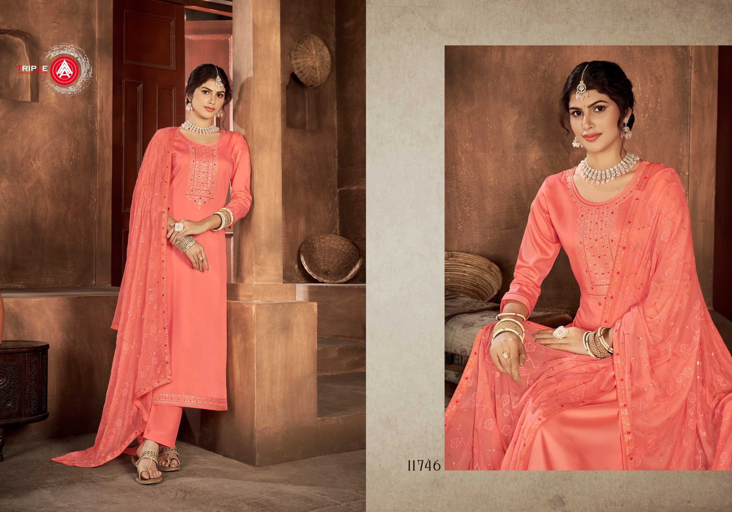 Triple Aaa Kaara Vol 8 Jam Silk Designer Salwar Kameez Wholesale catalog