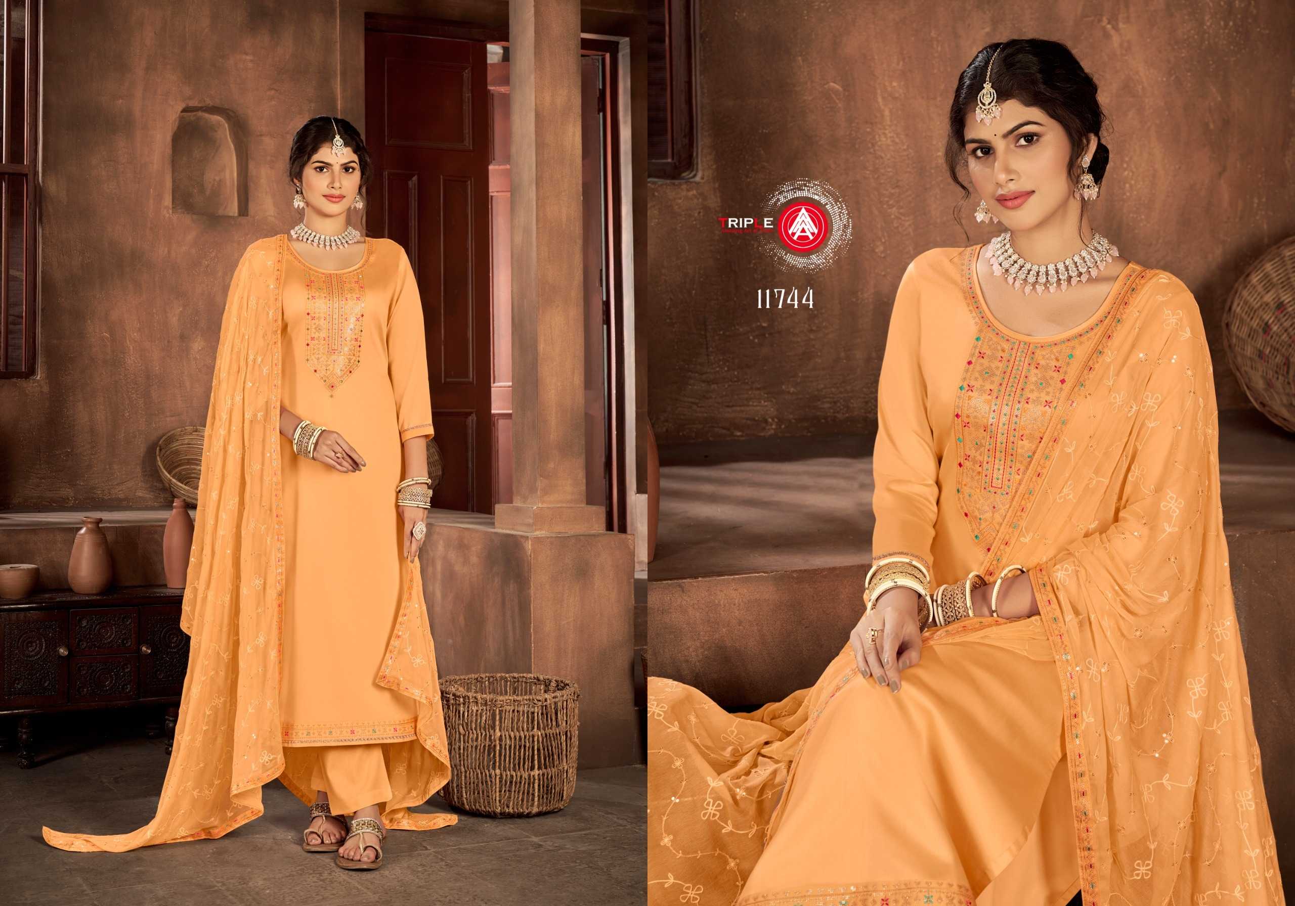 Triple Aaa Kaara Vol 8 Jam Silk Designer Salwar Kameez Wholesale catalog