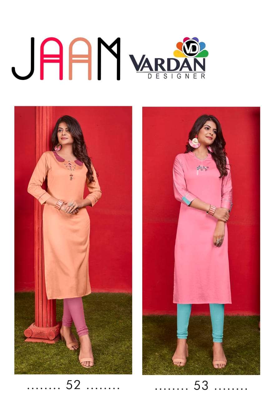 Vardan Designer  JAAM Vol- 1 Kurti Wholesale catalog