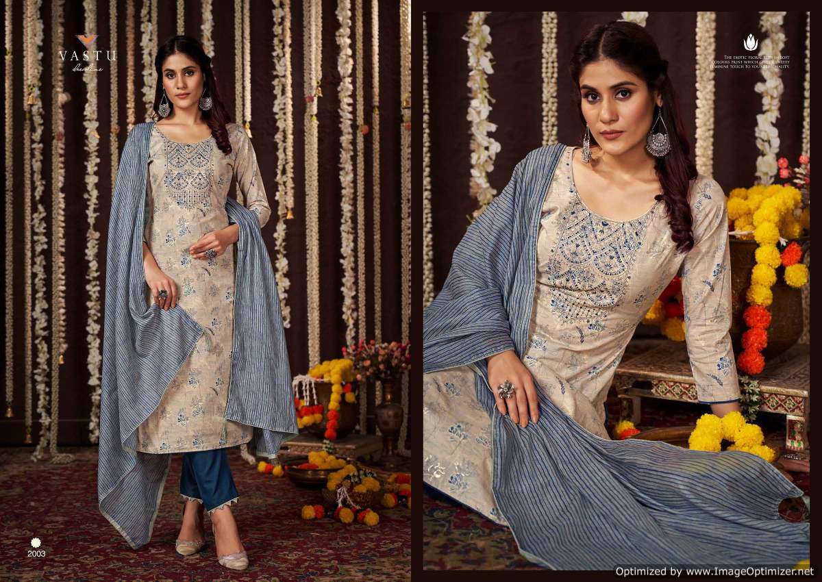 Vastu Gulmohar Vol-1 – Kurti Pant With Dupatta - Wholesale Catalog