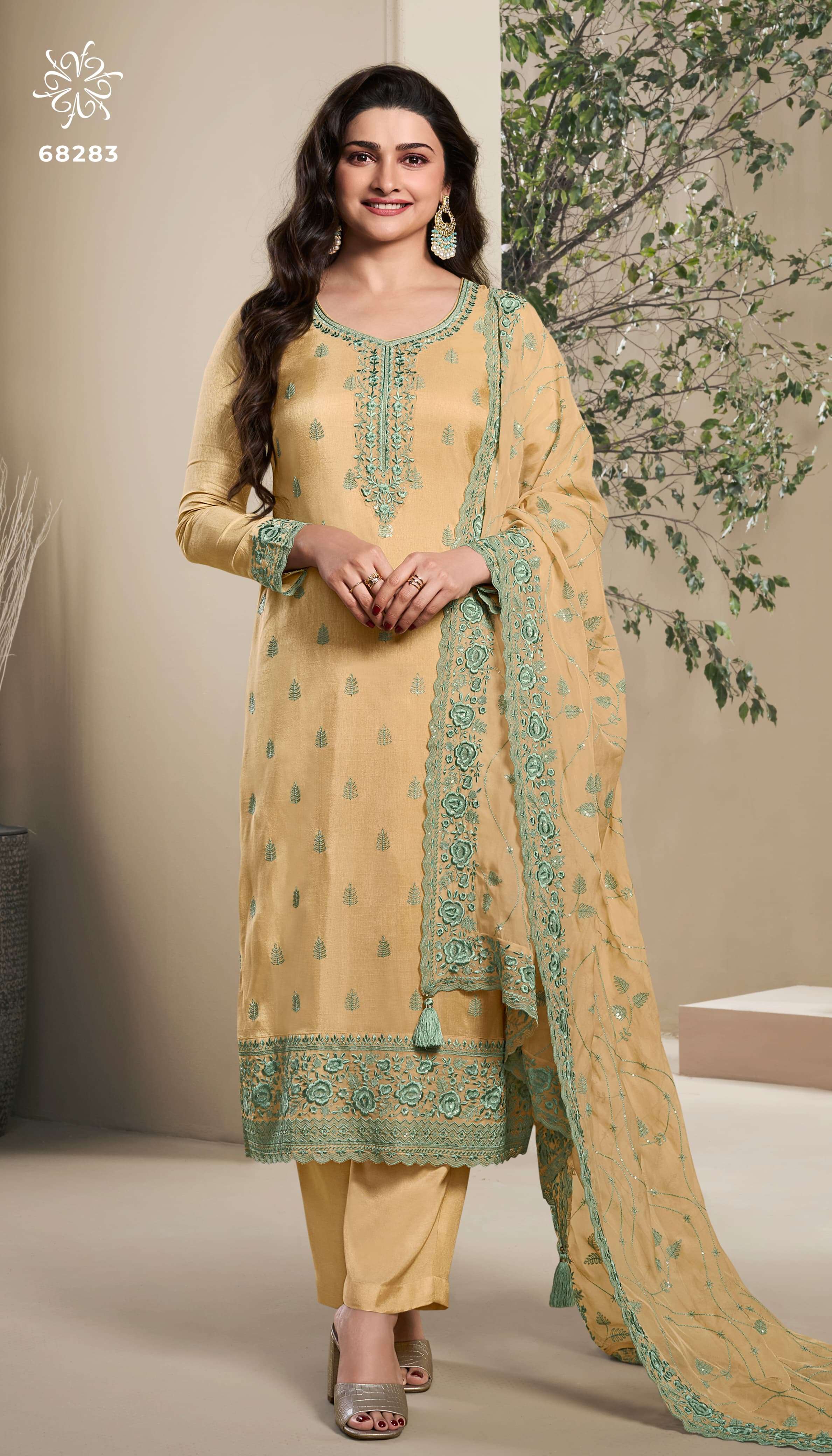 Vinay Kuleesh Nutan Dola Silk Salwar Kameez Wholesale catalog