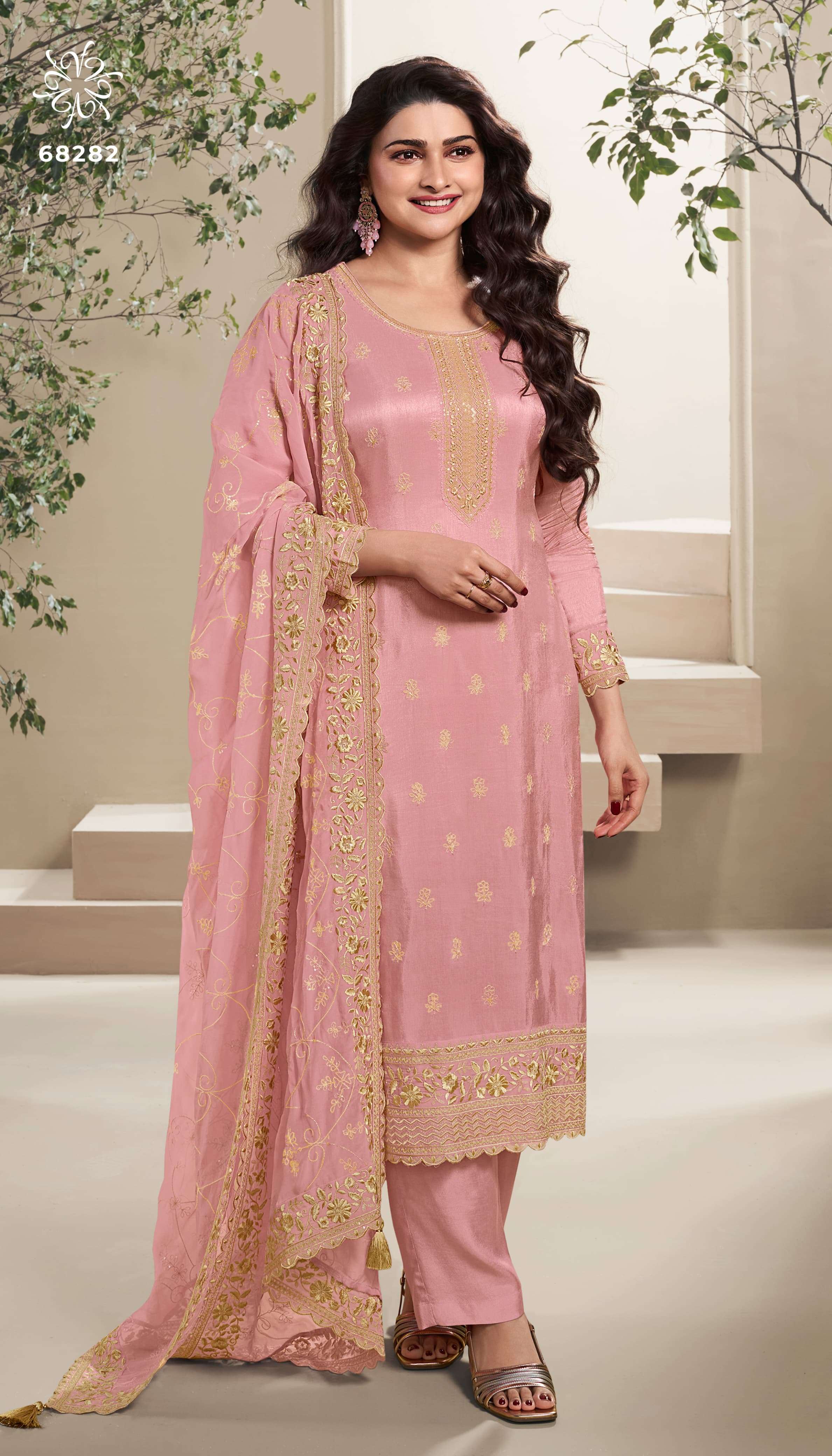 Vinay Kuleesh Nutan Dola Silk Salwar Kameez Wholesale catalog