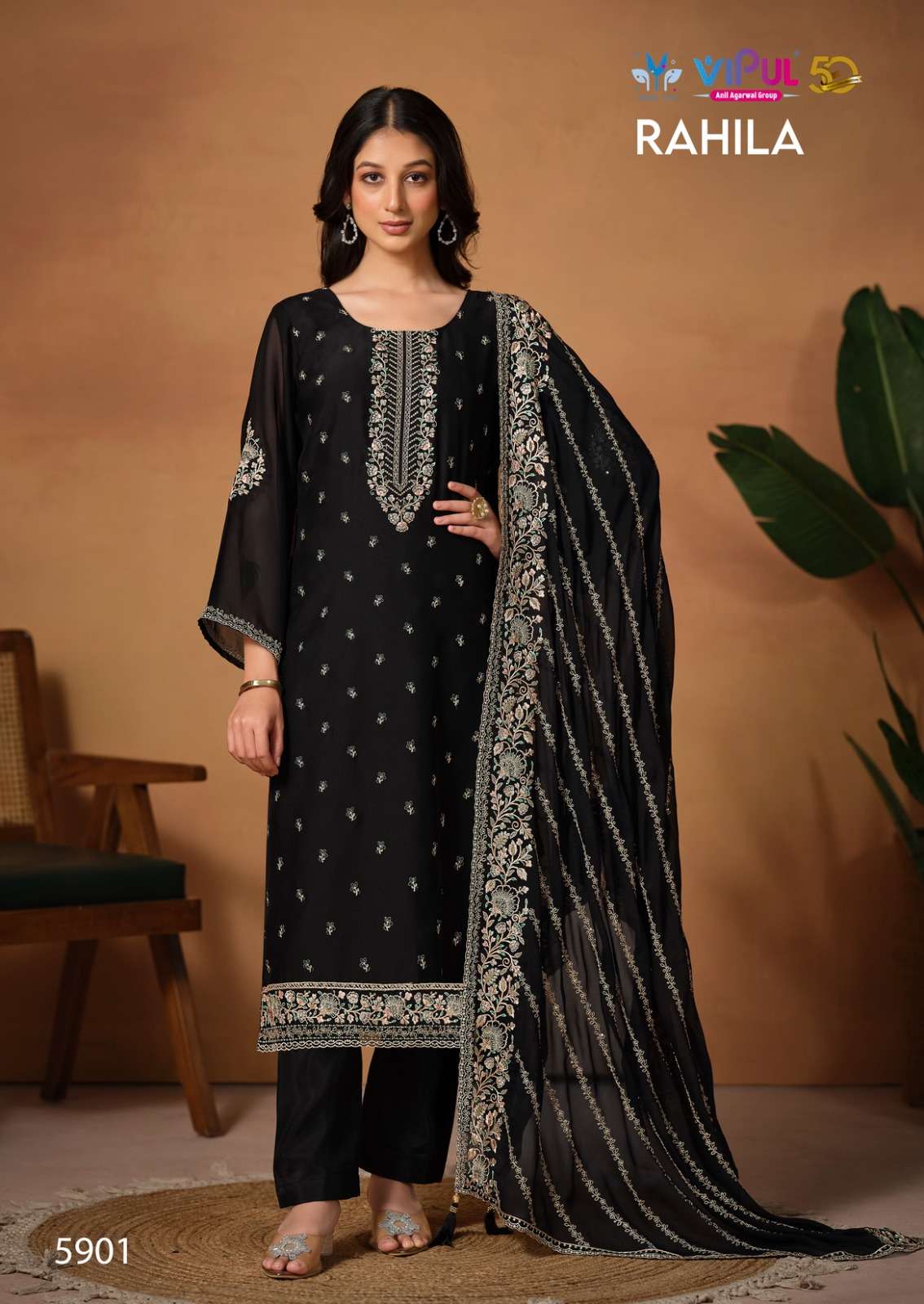 Vipul Rahila Georgette Designer Salwar Suits Wholesale catalog