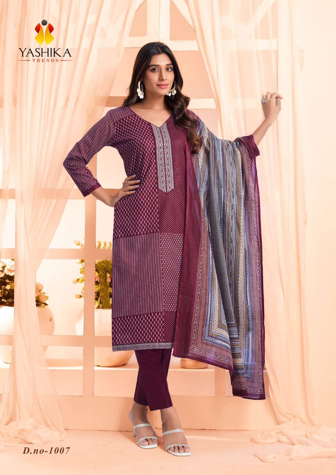 Yashika Erina Cotton Printed Dress Material Wholesale catalog