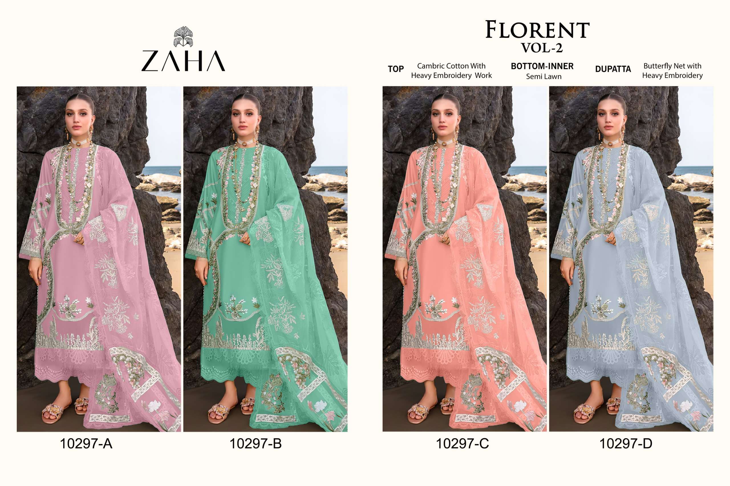 Zaha Florent Vol 2 Salwar Kameez Wholesale catalog