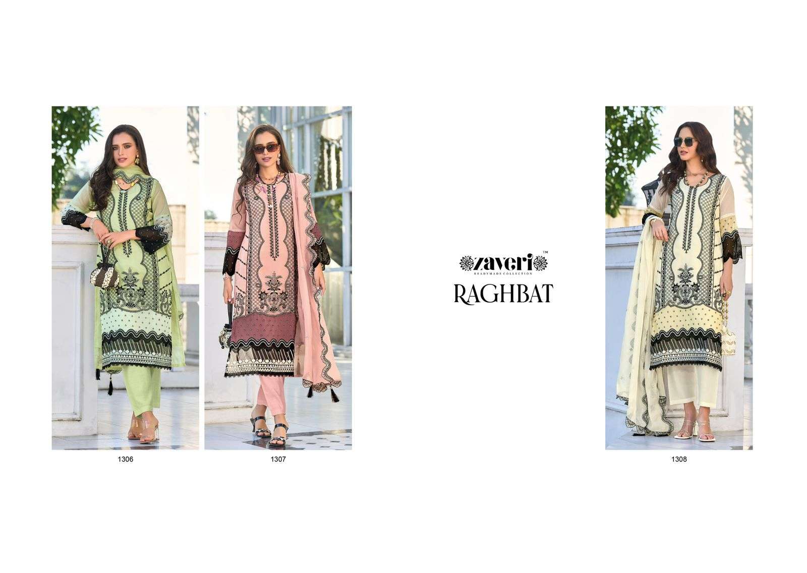 Zaveri Raghbat Organza Salwar Kameez Wholesale catalog