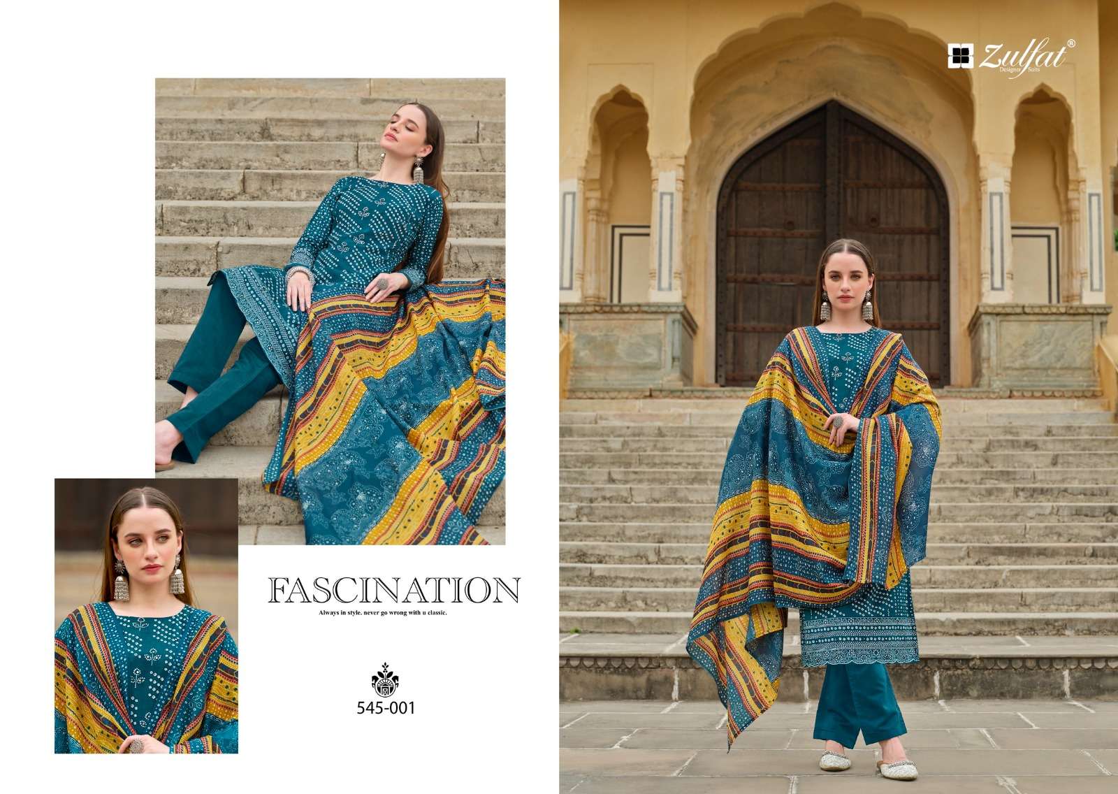 Zulfat Tania Cotton Printed Dress Material Wholesale catalog