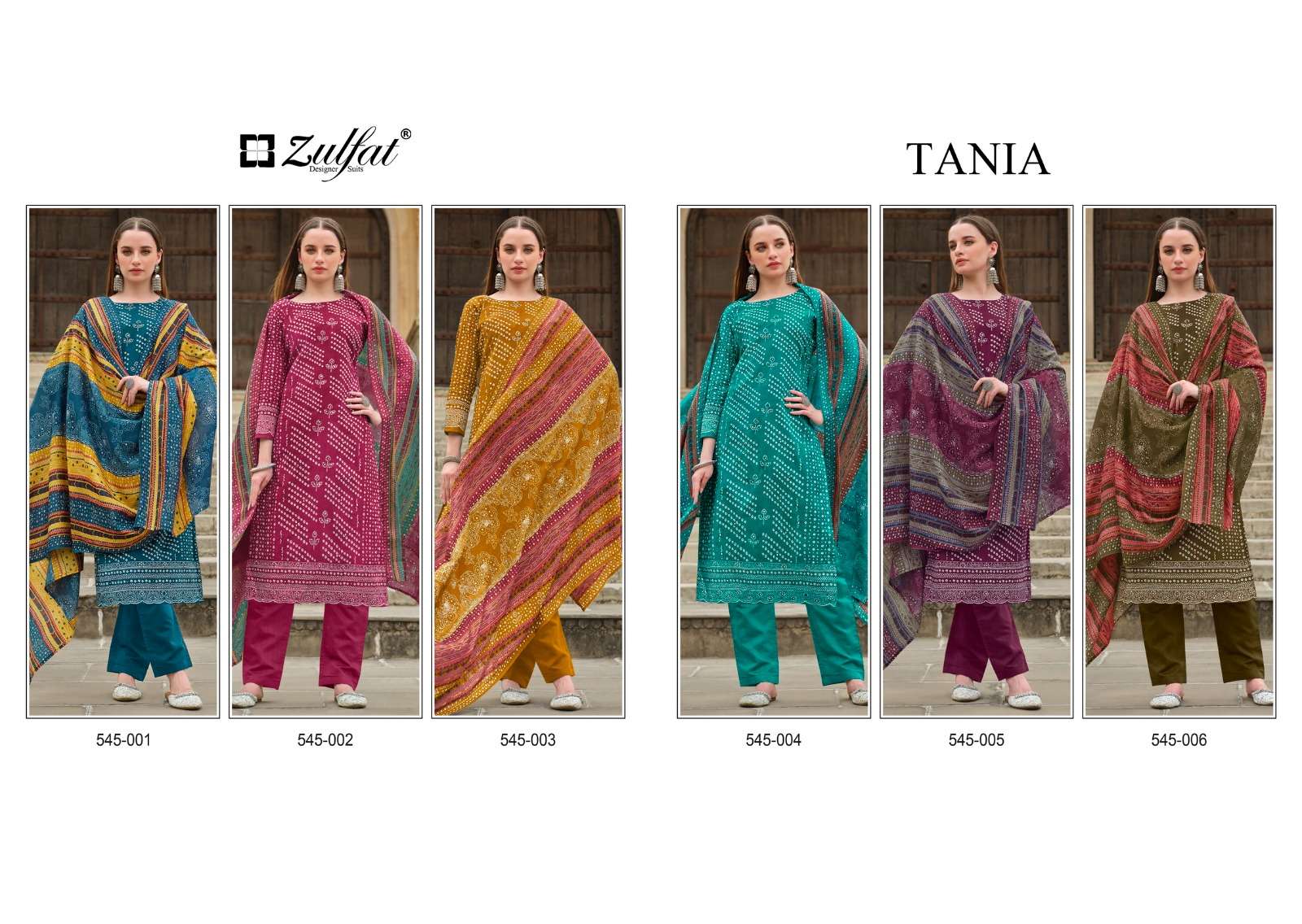 Zulfat Tania Cotton Printed Dress Material Wholesale catalog