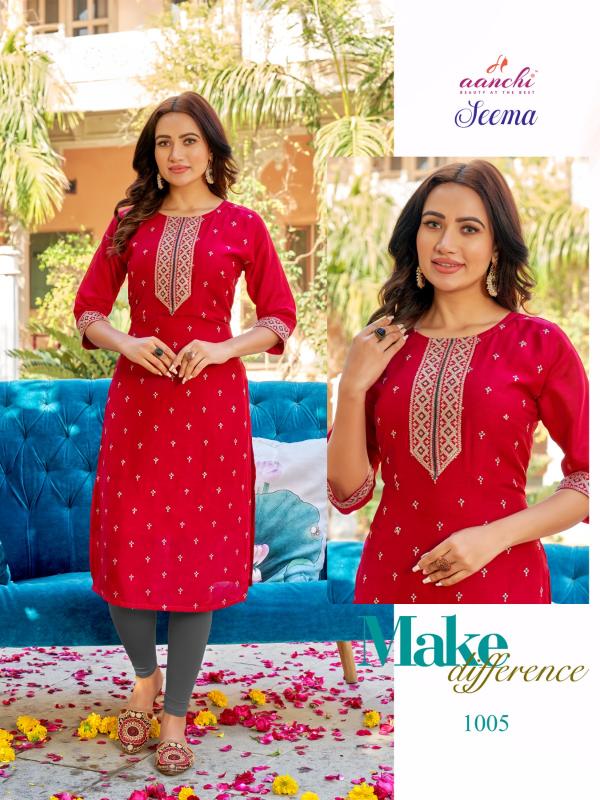 Aanchi SEEMA Kurti Wholesale catalog