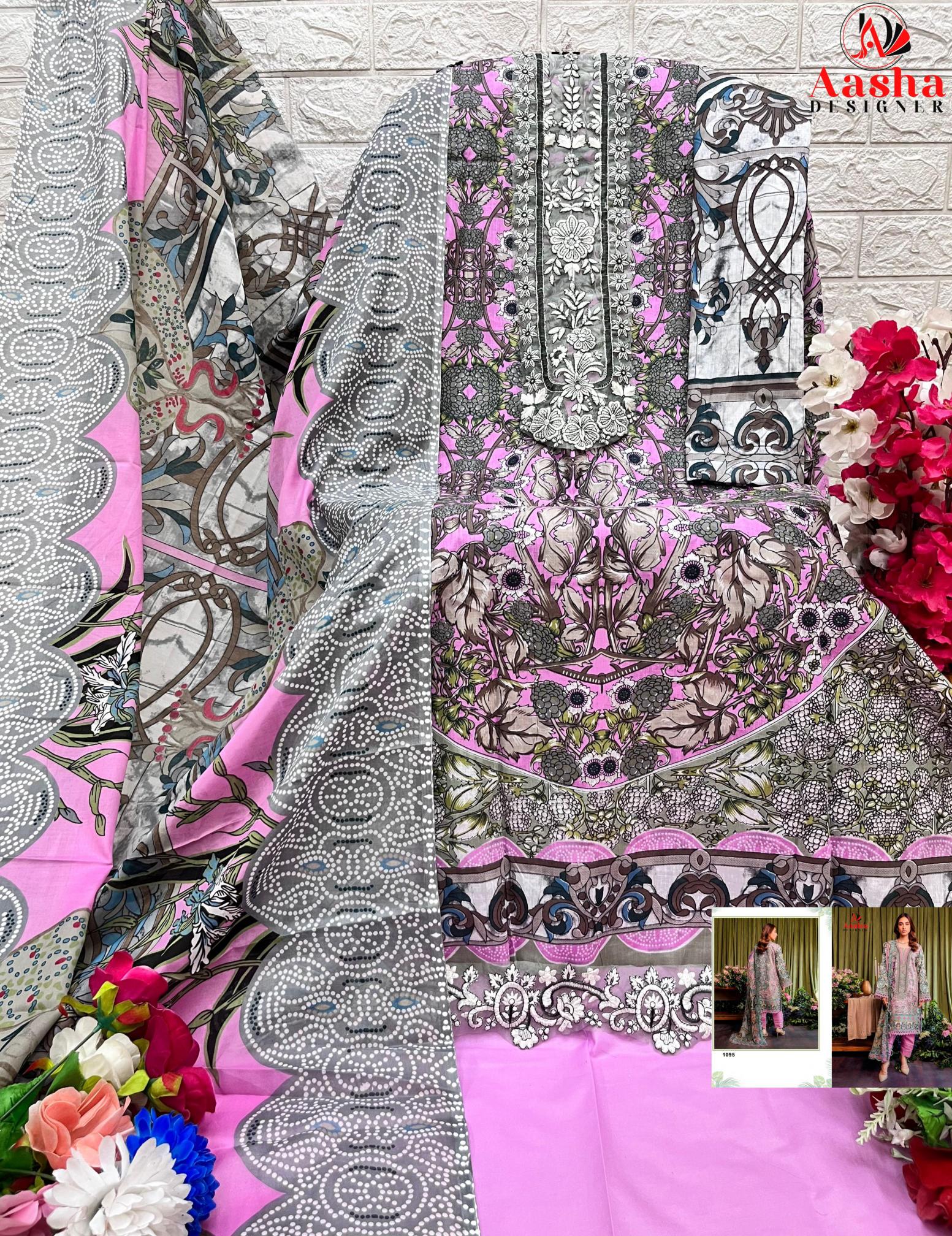 Aasha Jade Bliss Lawn Collection Vol 2 Cotton Dupatta Salwar Suits Wholesale catalog
