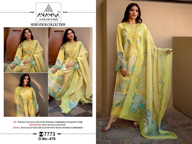 Anamsa 478 To 480 Cotton Salwar Kameez Wholesale catalog