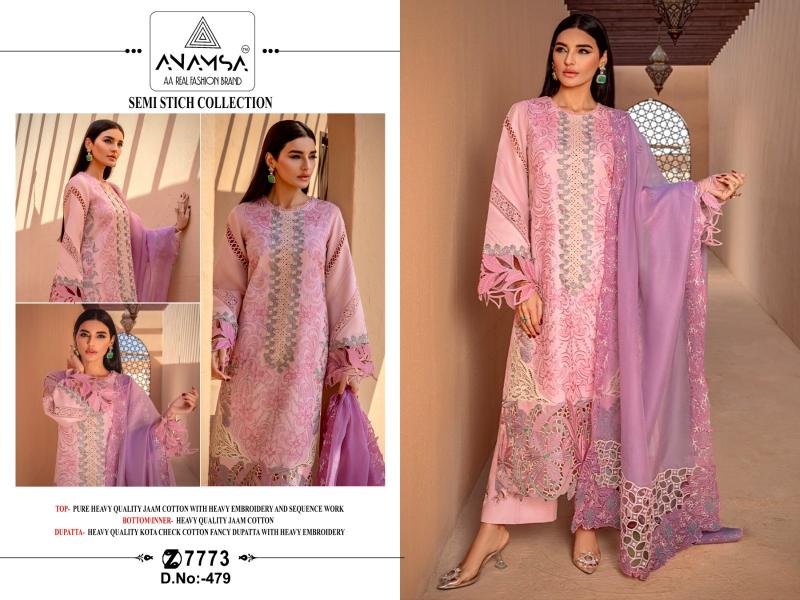 Anamsa 478 To 480 Cotton Salwar Kameez Wholesale catalog