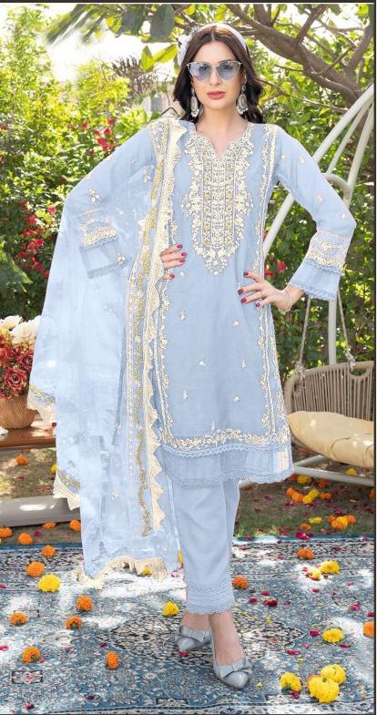 Bilqis B 69 A To D Organza Pakistani Suits Wholesale catalog