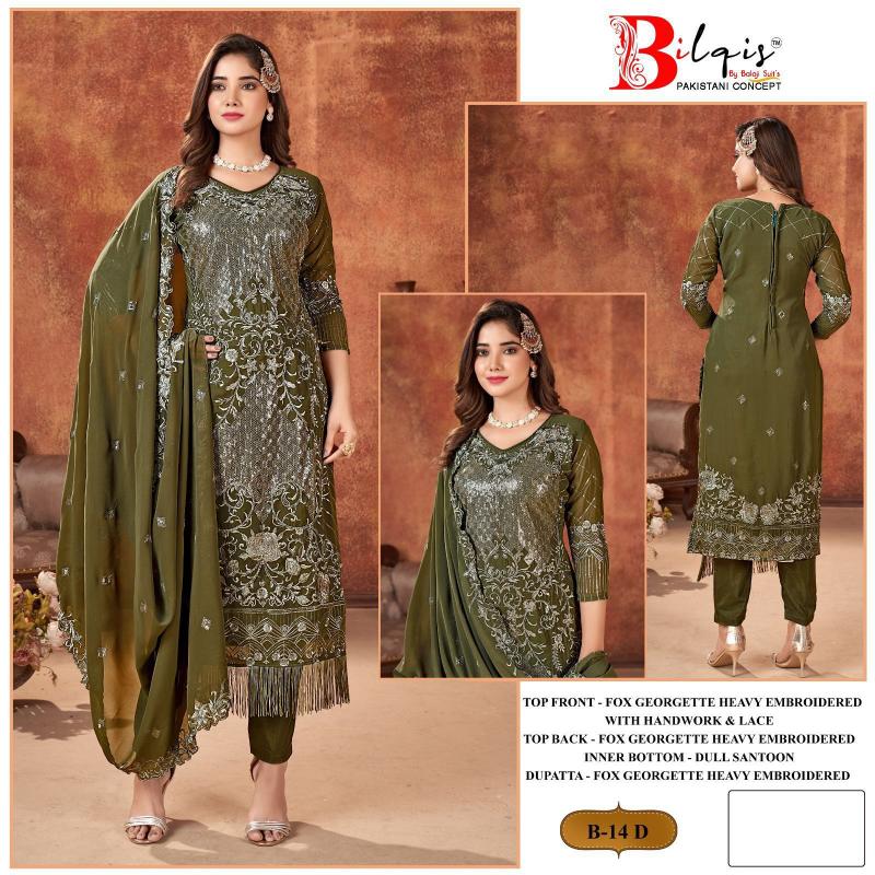 Bilqis Tm B-14 A TO D Pakistani Suits Wholesale catalog