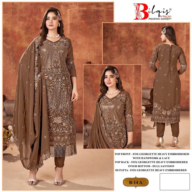 Bilqis Tm B-14 A TO D Pakistani Suits Wholesale catalog