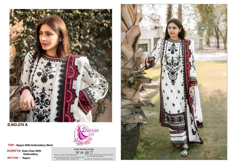 Dinsaa 270 A To D Embroidered Salwar Kameez Wholesale catalog