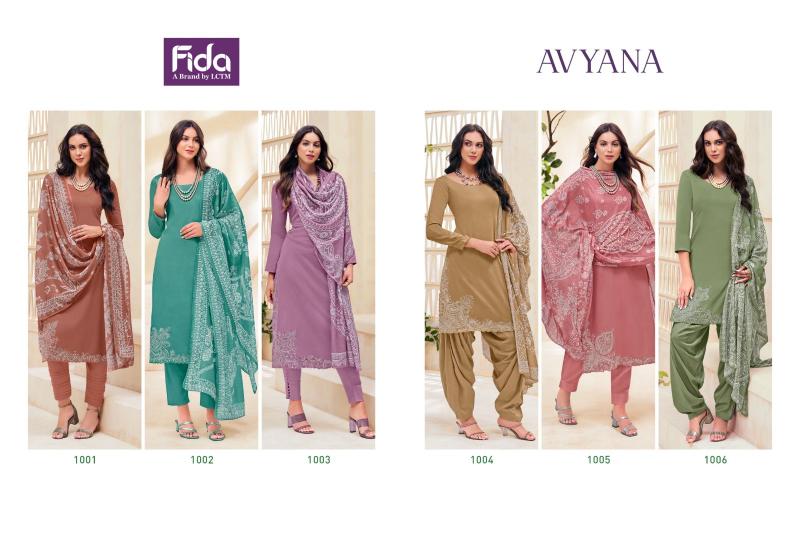 Fida Avyana Cotton Embroidered Dress Material Wholesale catalog