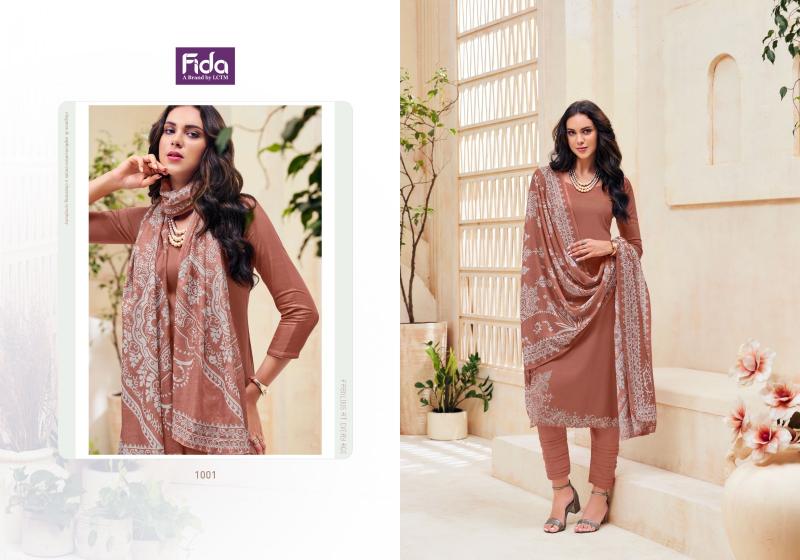 Fida Avyana Cotton Embroidered Dress Material Wholesale catalog