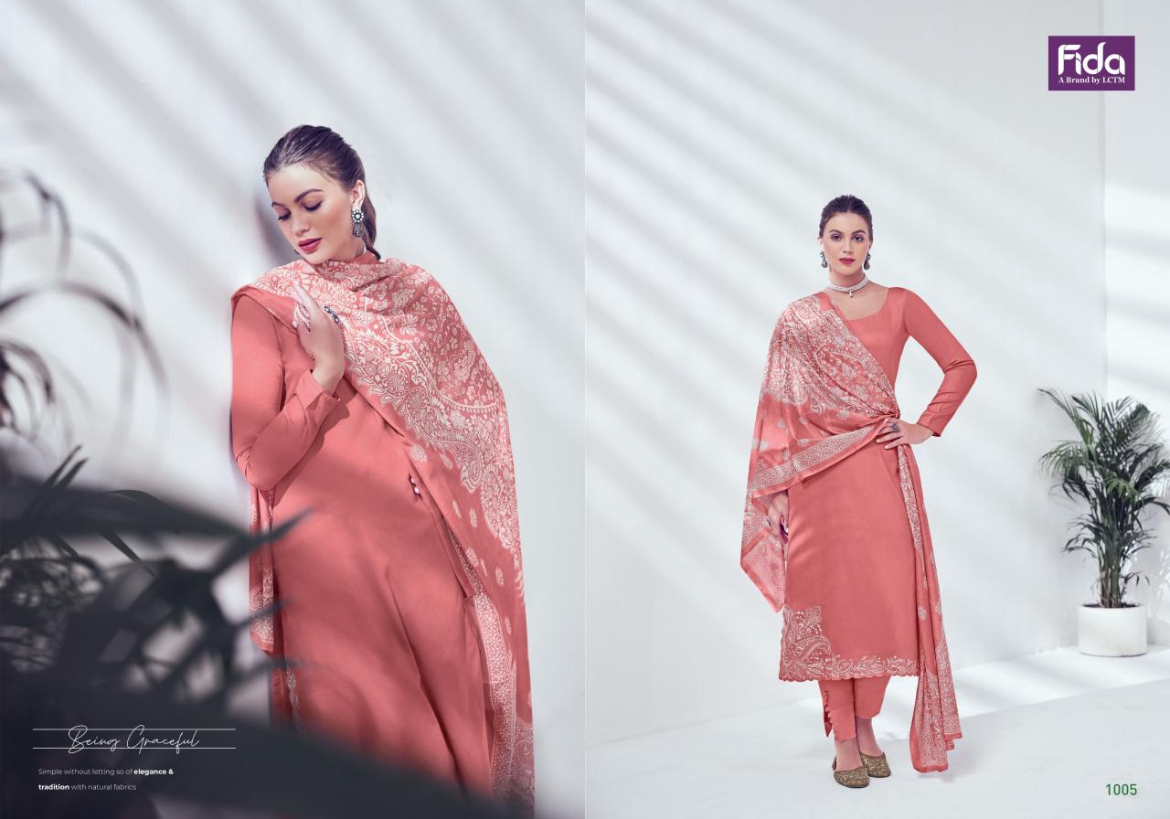 Fida Nyura Cotton Embroidered Dress Material Wholesale catalog