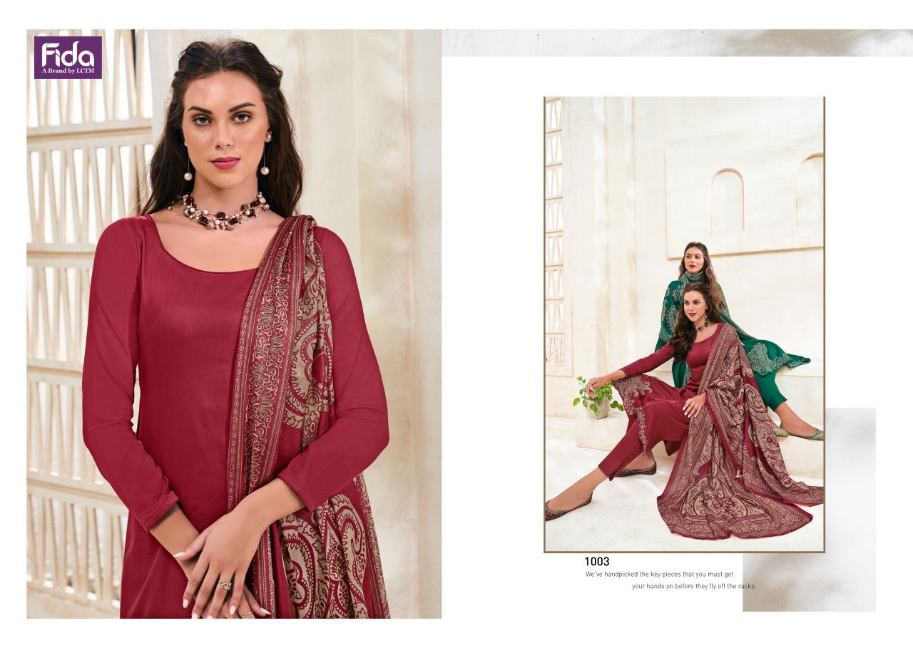 Fida Zahavi Cotton Embroidered Dress Material Wholesale catalog