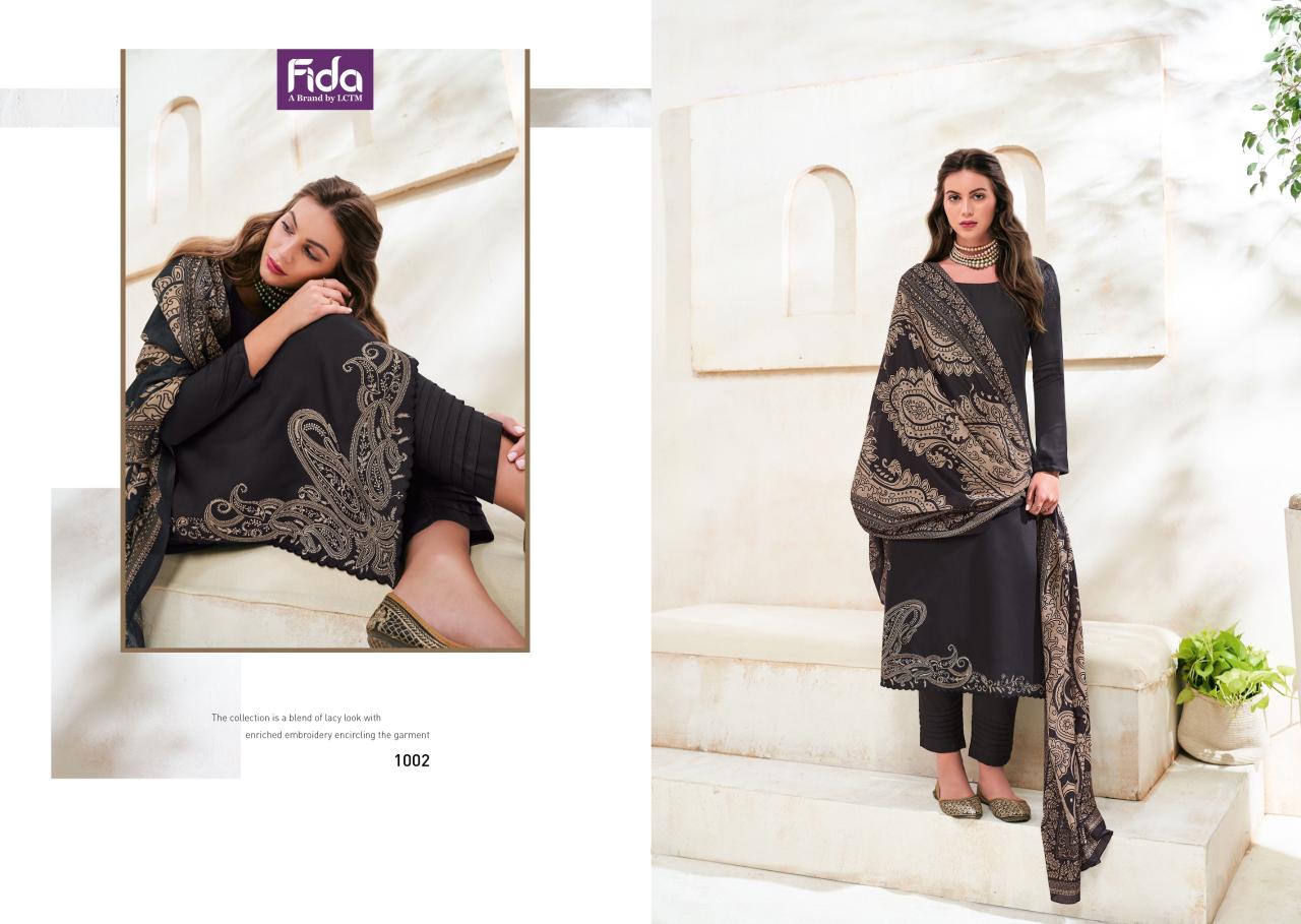 Fida Zahavi Cotton Embroidered Dress Material Wholesale catalog
