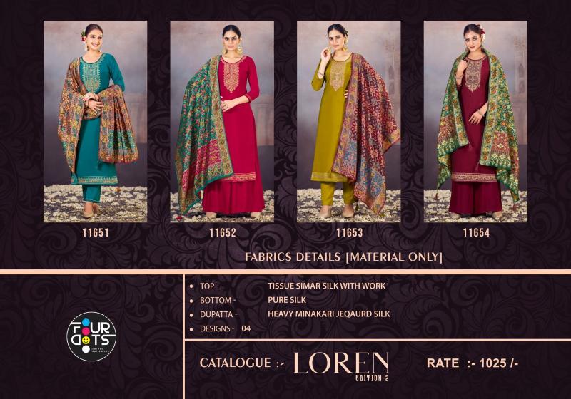 Four Dots Loren Edition 2 Designer Dress Material  Wholesale catalog
