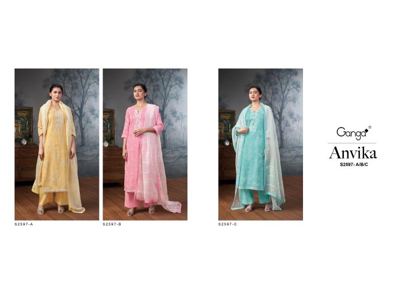 GANGA ANVIKA 2597 Dress Materials Wholesale catalog