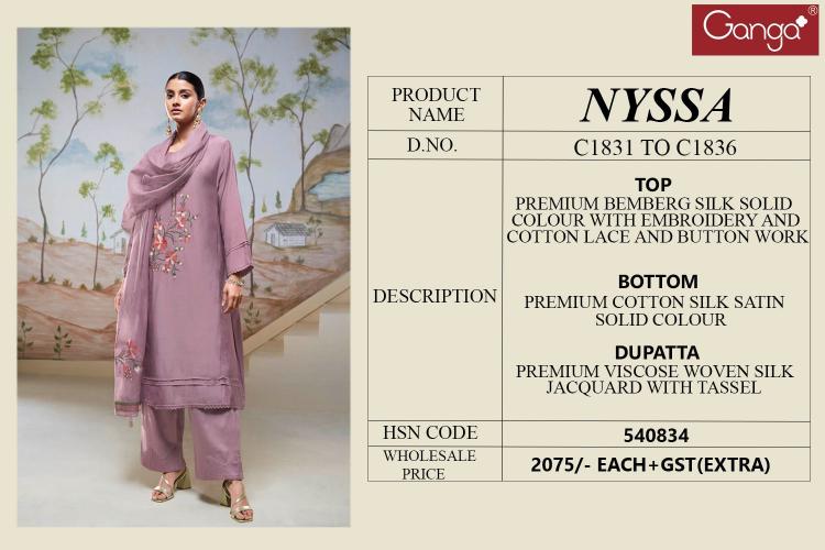 Ganga NYSSA Dress Materials Wholesale catalog