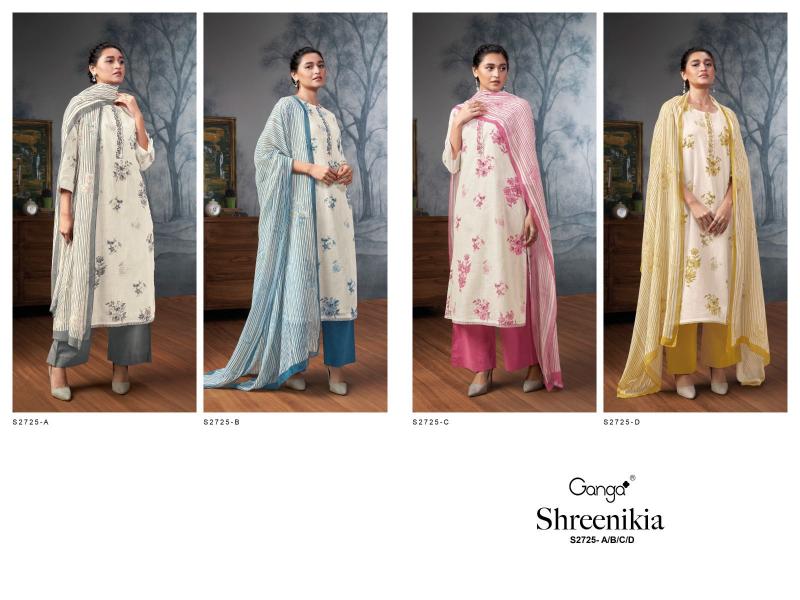 GANGA SHREENIKIA 2725 Dress Materials Wholesale catalog