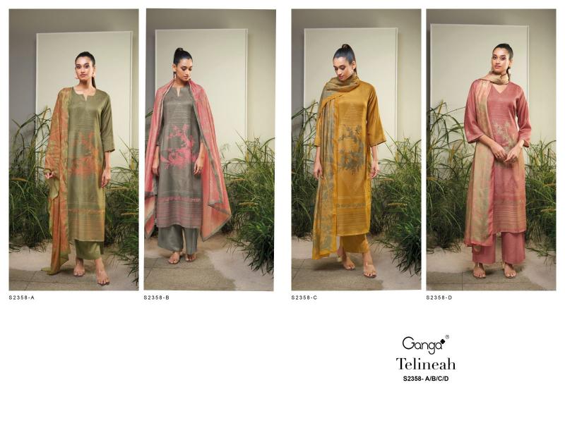 Ganga TELINEAH 2358 Dress Materials Wholesale catalog