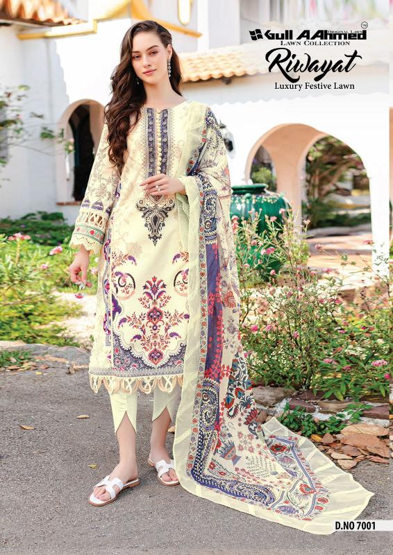 Gull A Ahmed Riwayat Vol 7 Lawn Cotton Dress Material Wholesale catalog