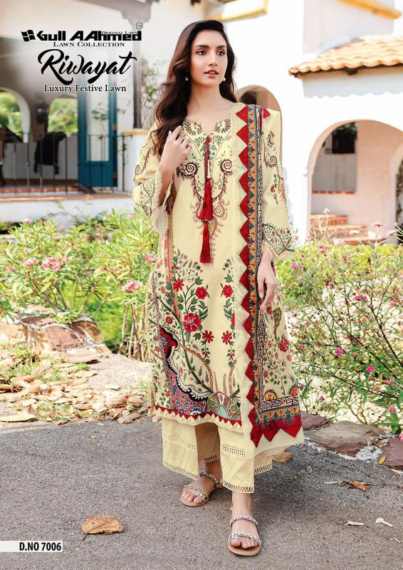 Gull A Ahmed Riwayat Vol 7 Lawn Cotton Dress Material Wholesale catalog