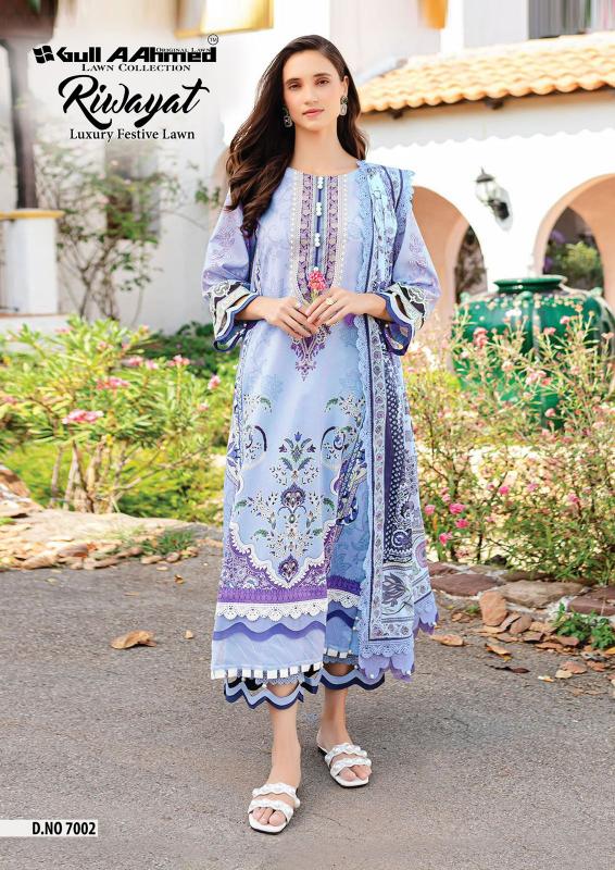 Gull A Ahmed Riwayat Vol 7 Lawn Cotton Dress Material Wholesale catalog
