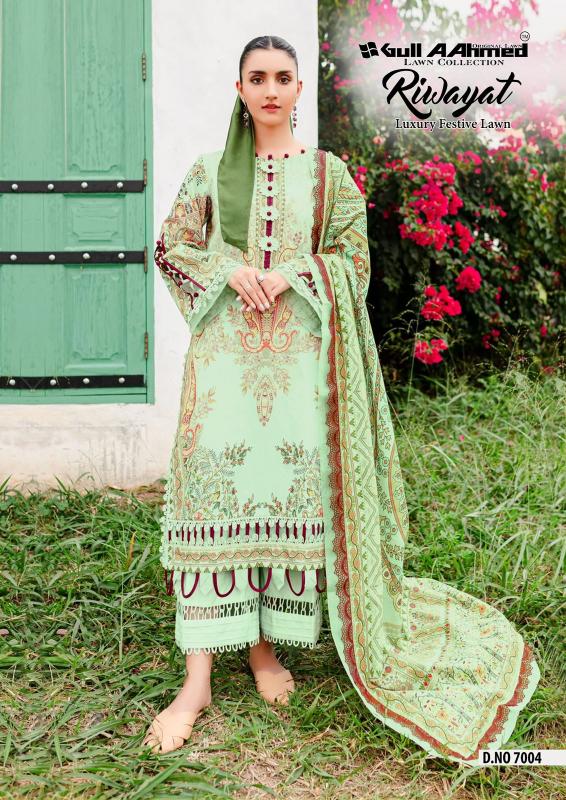 Gull A Ahmed Riwayat Vol 7 Lawn Cotton Dress Material Wholesale catalog