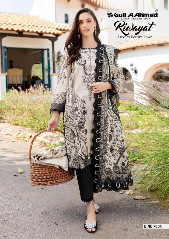 Gull A Ahmed Riwayat Vol 7 Lawn Cotton Dress Material Wholesale catalog