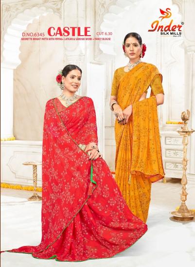 INDER SILK MILLS CASTLE 6345 Saree Wholesale catalog