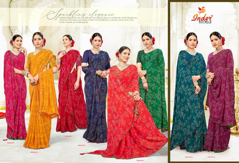 INDER SILK MILLS CASTLE 6345 Saree Wholesale catalog