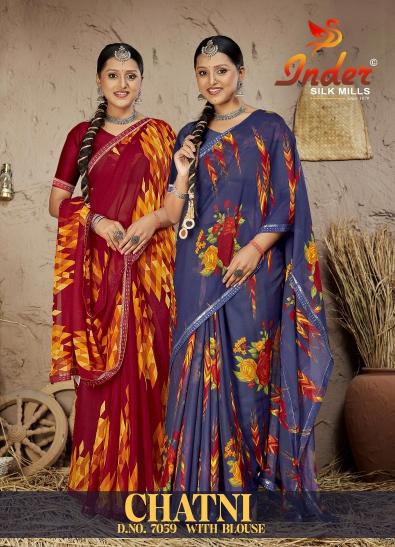 INDER SILK MILLS CHATNI 7039 Saree Wholesale catalog