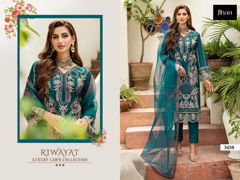 Jihan Riwayat Luxury Cotton Dupatta Salwar Kameez Wholesale catalog