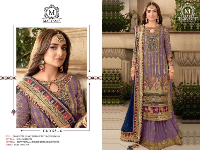 Maryams 175 Georgette Salwar Kameez Wholesale catalog
