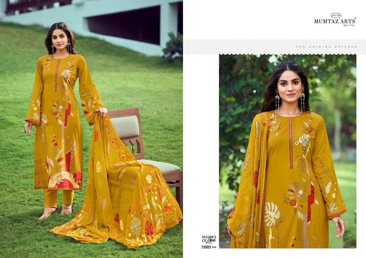 Mumtaz Shades Of Love Series 13001 Cotton Dress Material Wholesale catalog
