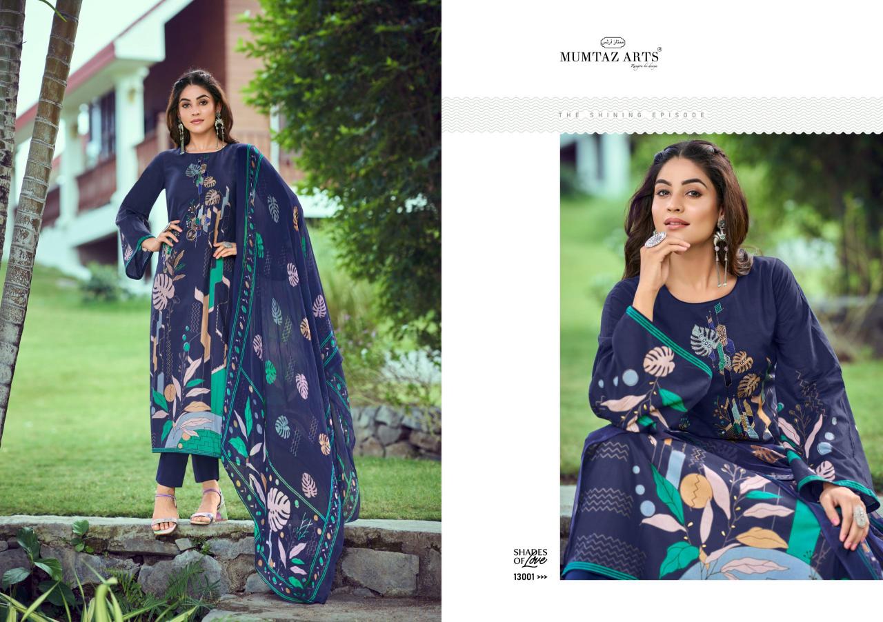 Mumtaz Shades Of Love Series 13001 Cotton Dress Material Wholesale catalog