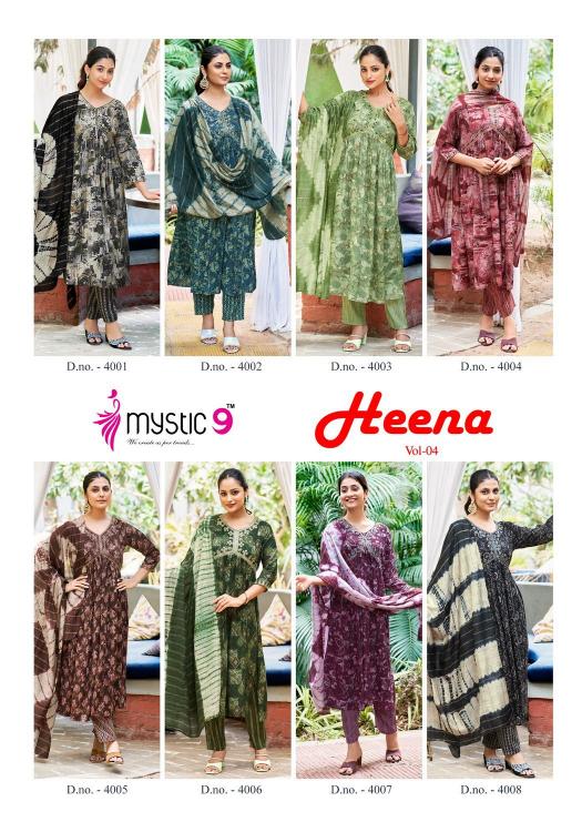 MYSTIC 9 HEENA  VOL - 4 Kurti Wholesale catalog