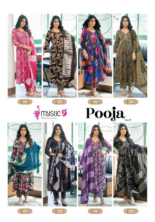 MYSTIC 9 POOJA VOL - 5 Kurti Wholesale catalog