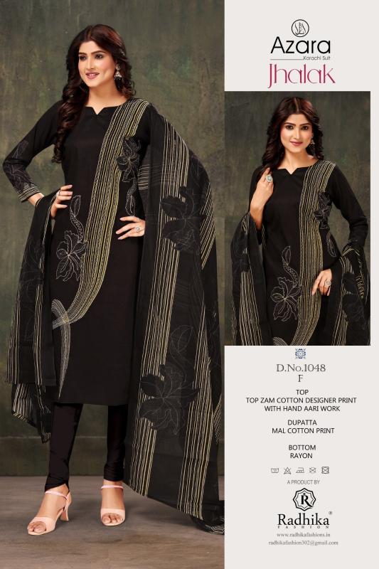 Radhika Azara Jhalak Cotton Designer Printed Dress Material Wholesale catalog