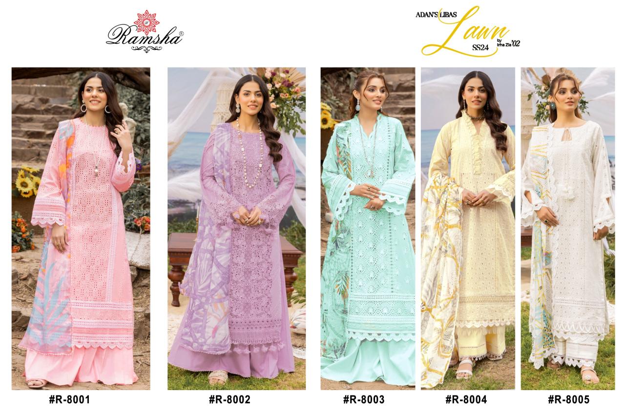 Ramsha Adans Libas Lawn 24 Pakistani Suits Wholesale catalog
