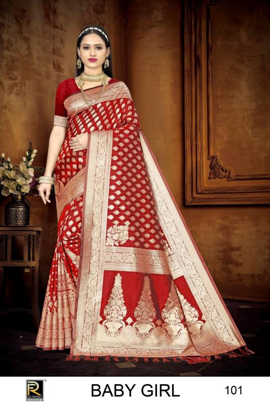 Ronisha Baby girl Banarasi Silk Saree Wholesale catalog