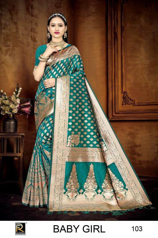 Ronisha Baby girl Banarasi Silk Saree Wholesale catalog